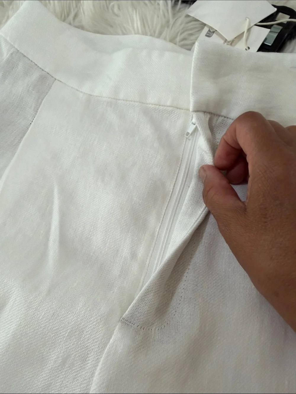 Zara Wide-Leg Linen-Blend Pants in Ivory Size Medium NWT